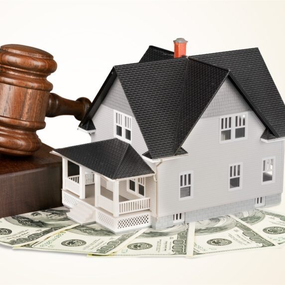 Property Tax Assistance - House with Gavel and Money